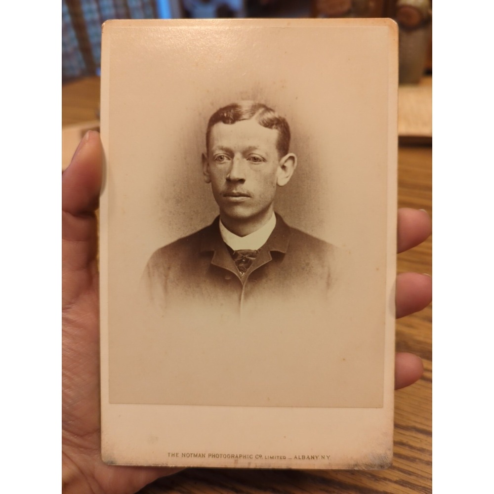 Antique Cabinet Card Man Gentleman Photo Victorian Portrait Albany New York